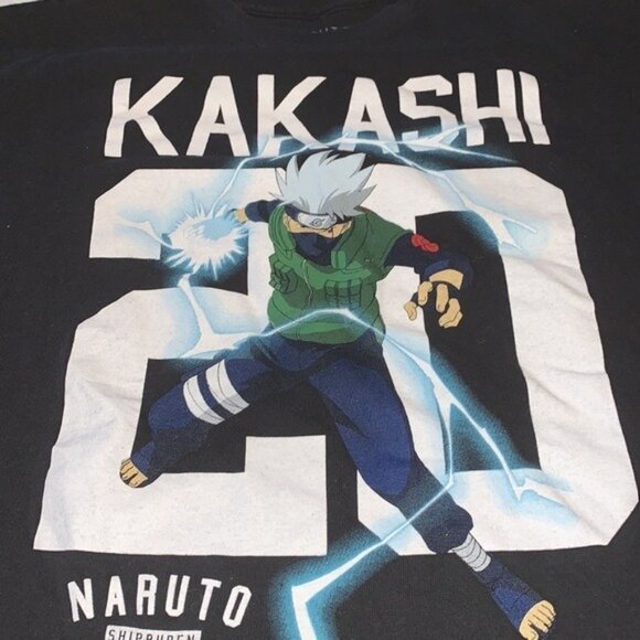 Naruto Shippuden Kakashi 20 Graphic T-Shirt Size L Black - Picture 3 of 7